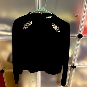 Long sleeve black zara blouse